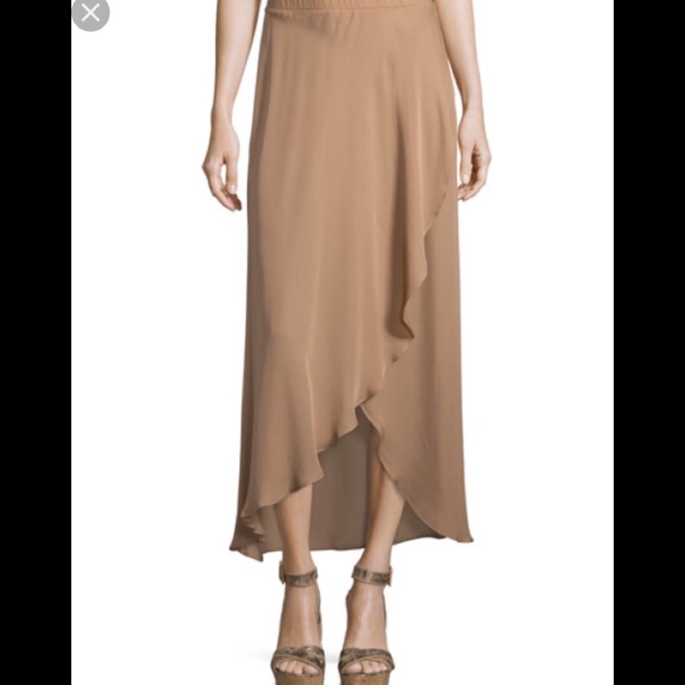 Haute Hippie silk asymmetrical skirt with shorts S